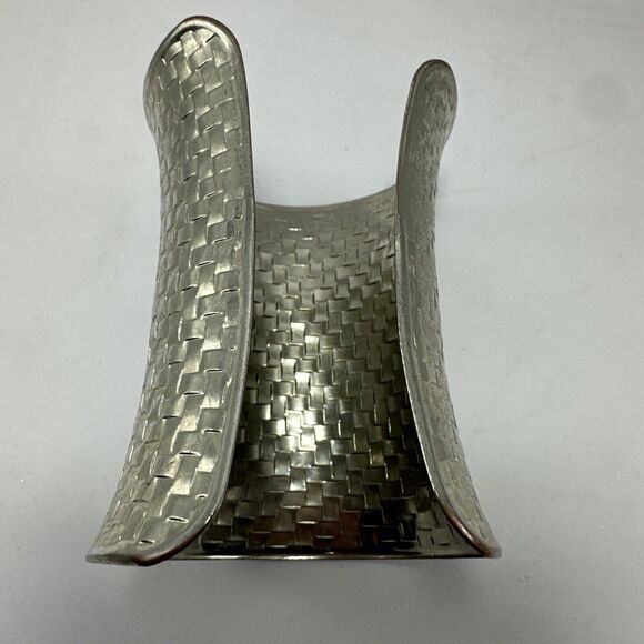 Wide Woven Cuff Bracelet Statement Fashion‎ Jewelry Silver Tone - Picture 5 of 9